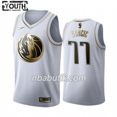 NBA Børn Trøje Dallas Mavericks Luka Doncic 77 Nike 2019-20 Hvid Golden Edition Swingman NBA Børn Trøje Dallas Mavericks Luka Doncic 77 Nike 2019-20 Hvid Golden Edition Swingman